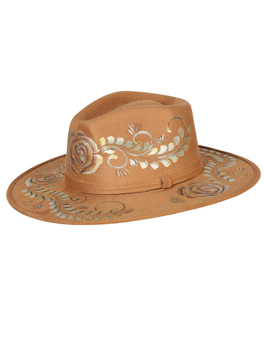 Artisanal Mexican Hand-Painted Hat Suede Black 603739