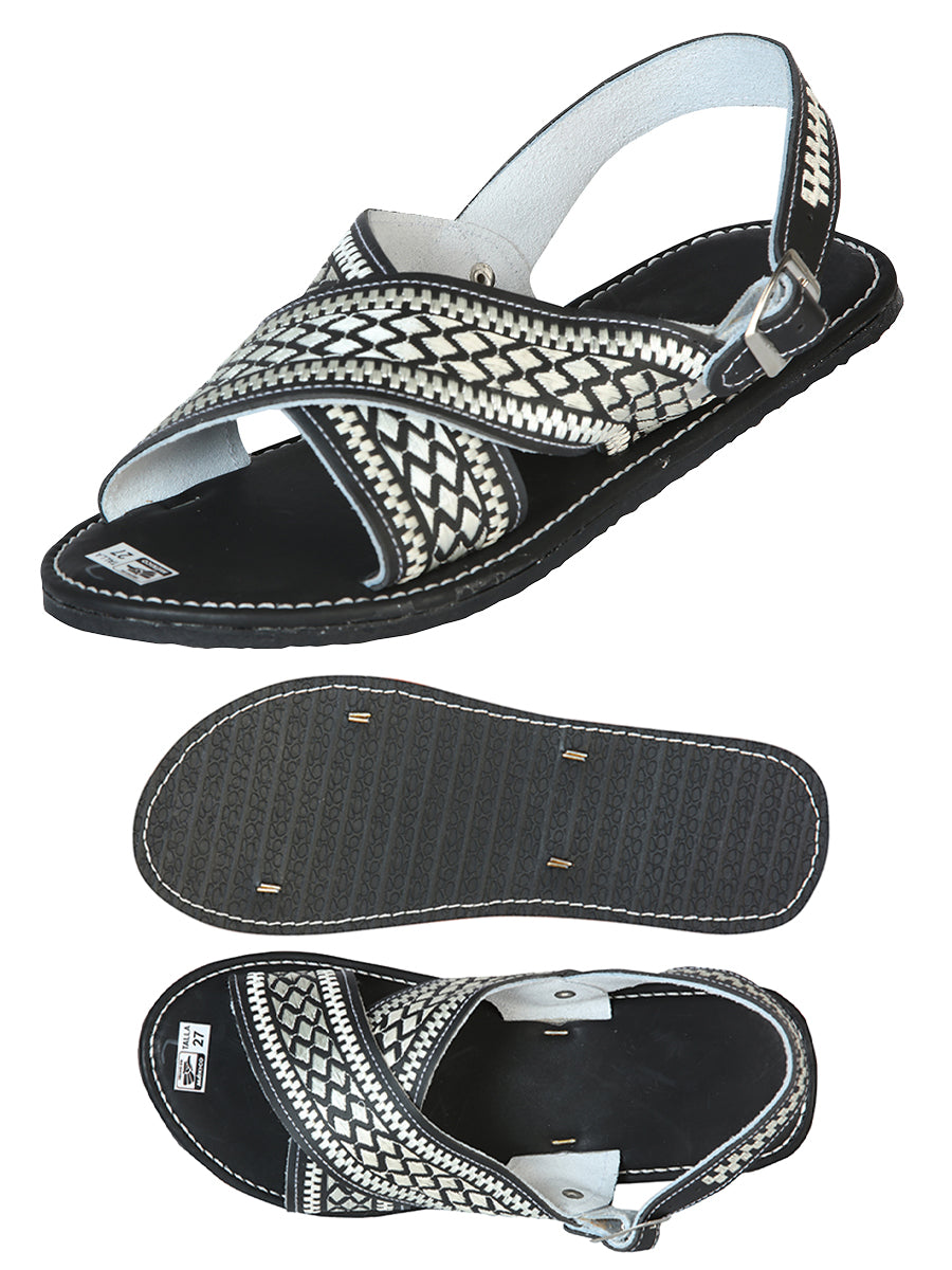Mexican Artisanal Sandals 50% Leather, 50% Synthetic Black  603785