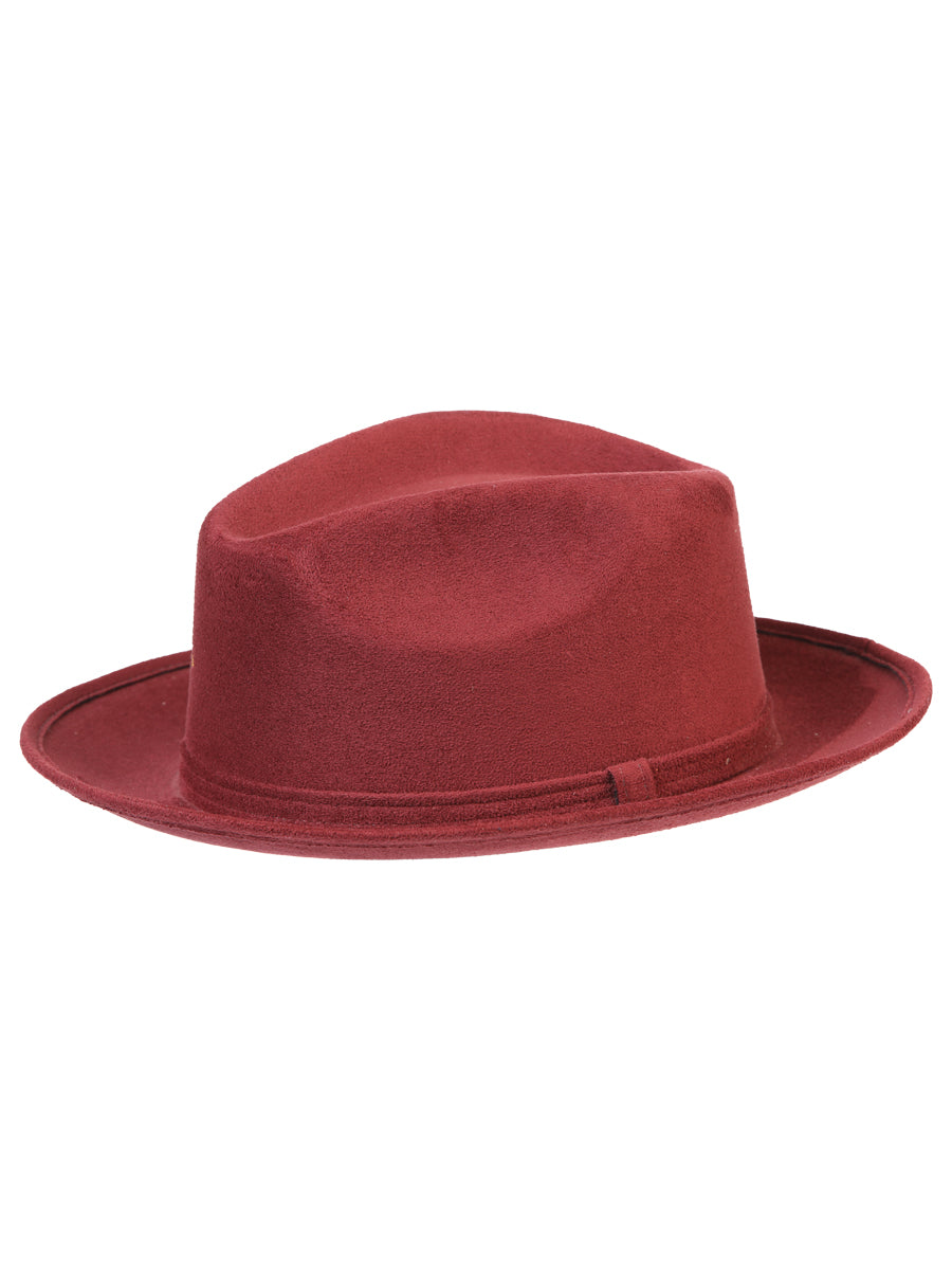 Artisanal Hand Painted Hat Suede Wine 603821