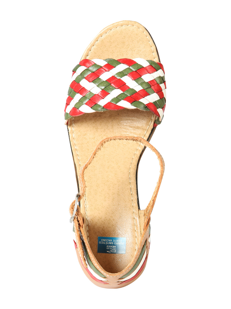 Sandalias Artesanales Mexicanas Piel Tricolor 603941