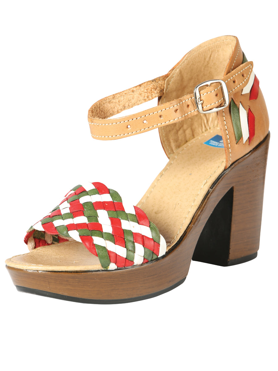 Sandalias Artesanales Mexicanas Piel Tricolor 603941