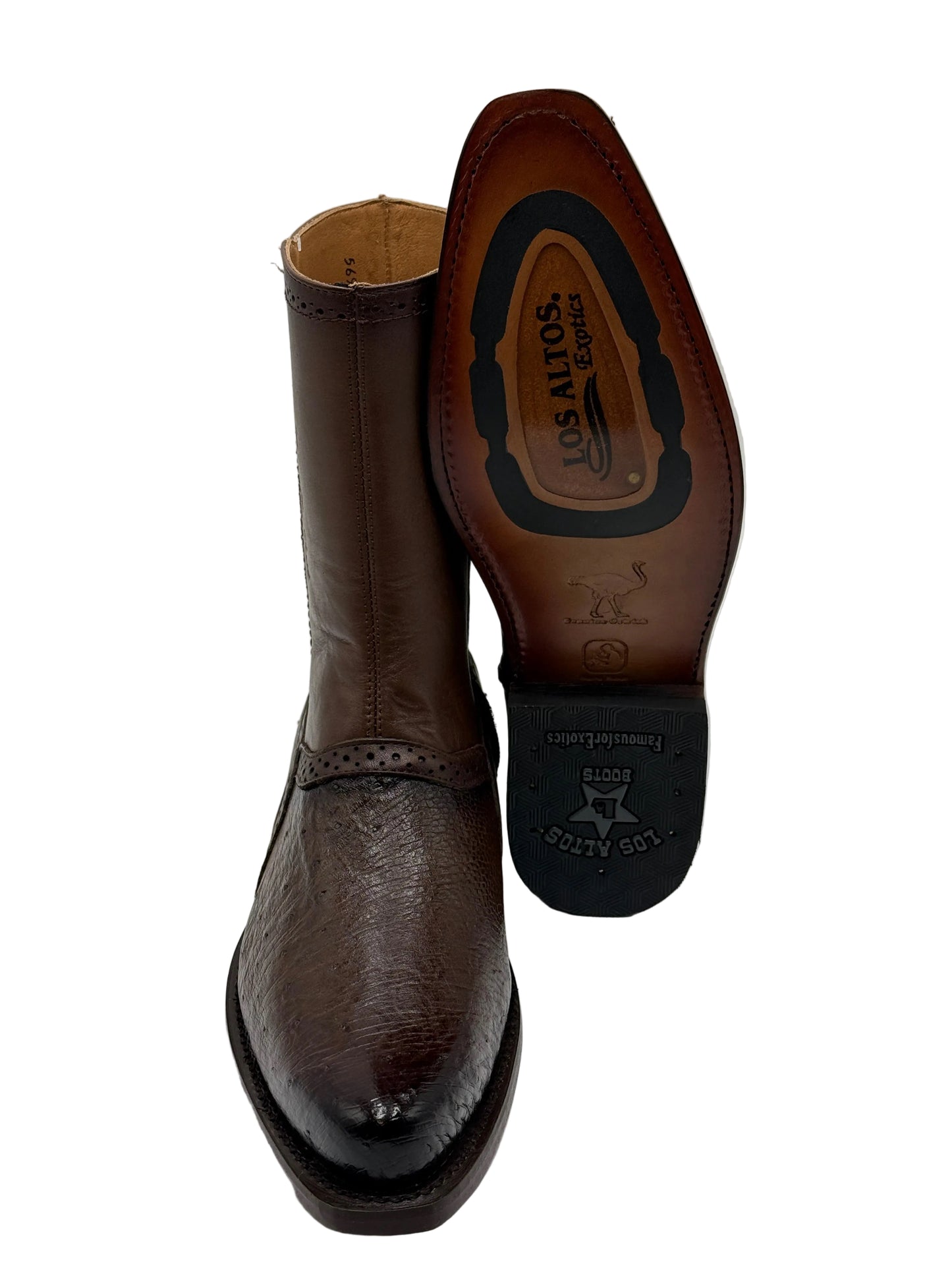 Los Altos low shaft Milan  toe smooth ostrich 78B19716 faded brown