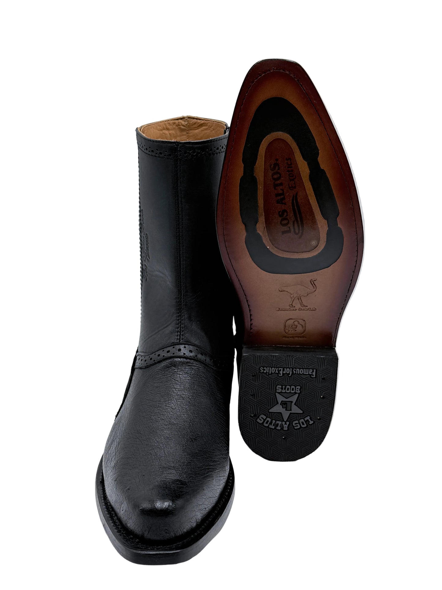 Los Altos low shaft Milan  toe smooth ostrich black 78B19705