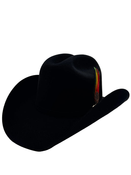 Jalisco 6X Black Rabbit Fur Cowboy Hat – 4” Brim / Tejana Jalisco 6X Negra 100% Pelo de Conejo