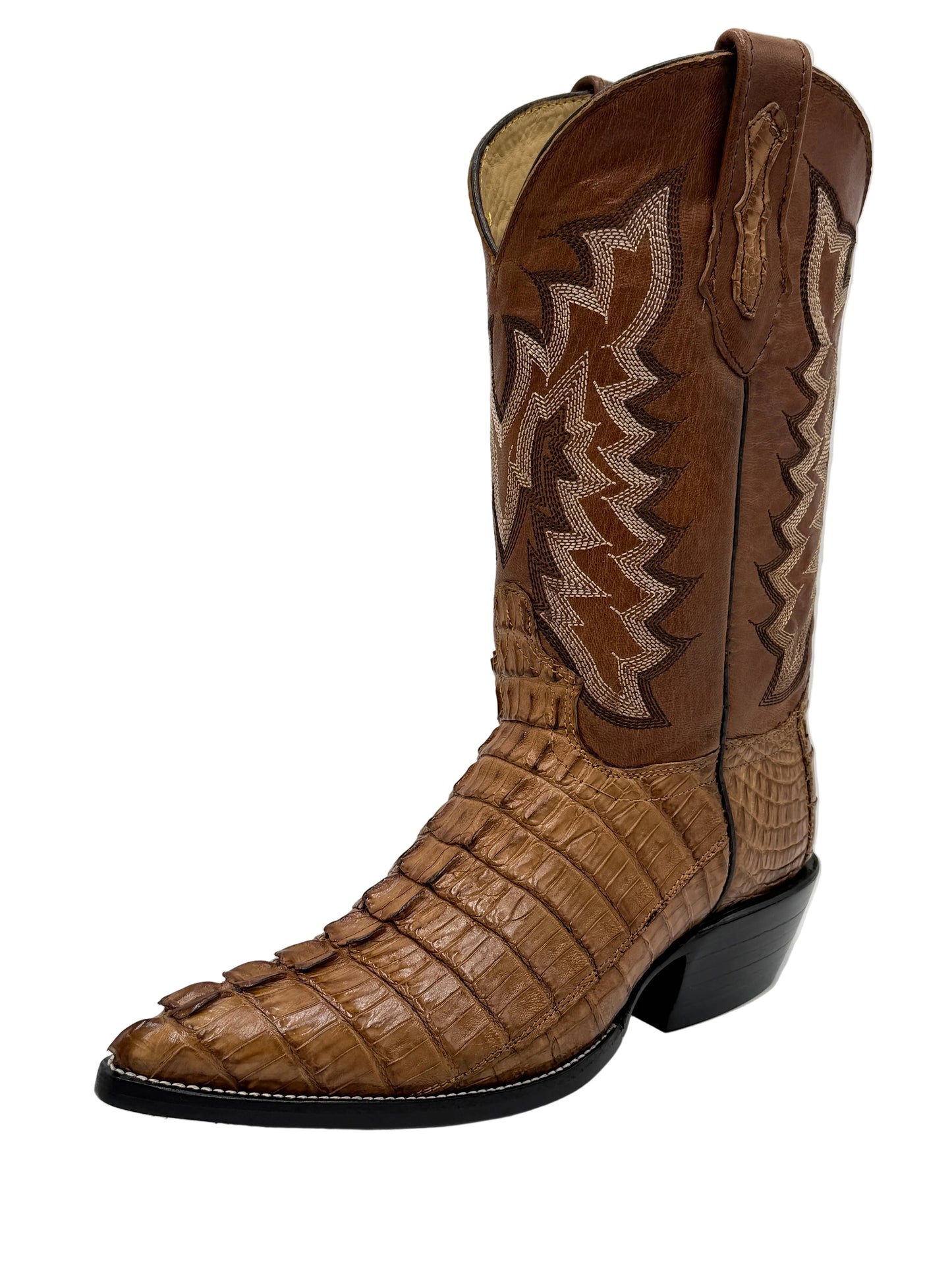 Exotic Caiman Tail Cowboy Boots – Marron Mapple  | Handcrafted Exotic Leather |  Hector Boots