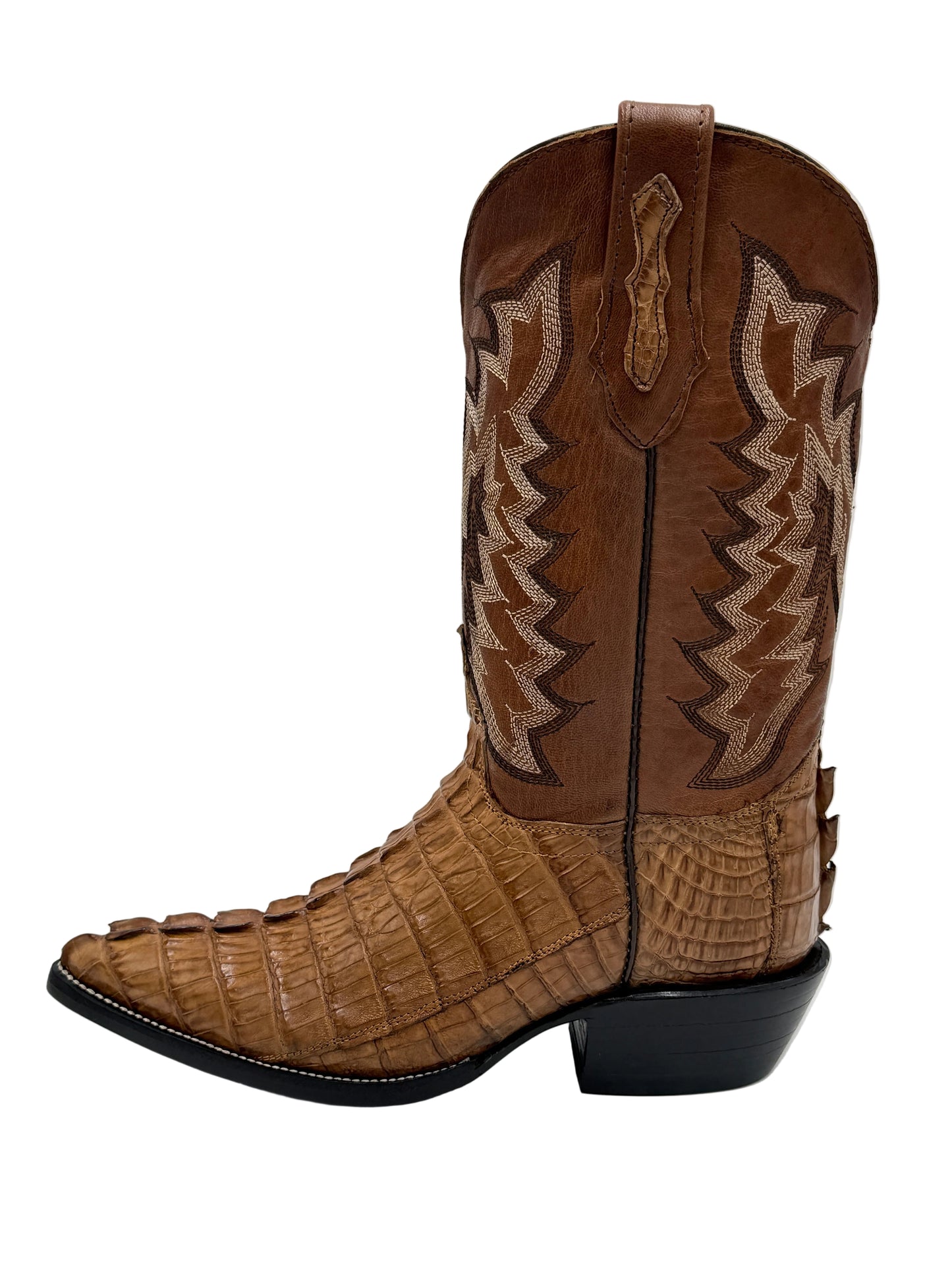 Exotic Caiman Tail Cowboy Boots – Marron Mapple  | Handcrafted Exotic Leather |  Hector Boots