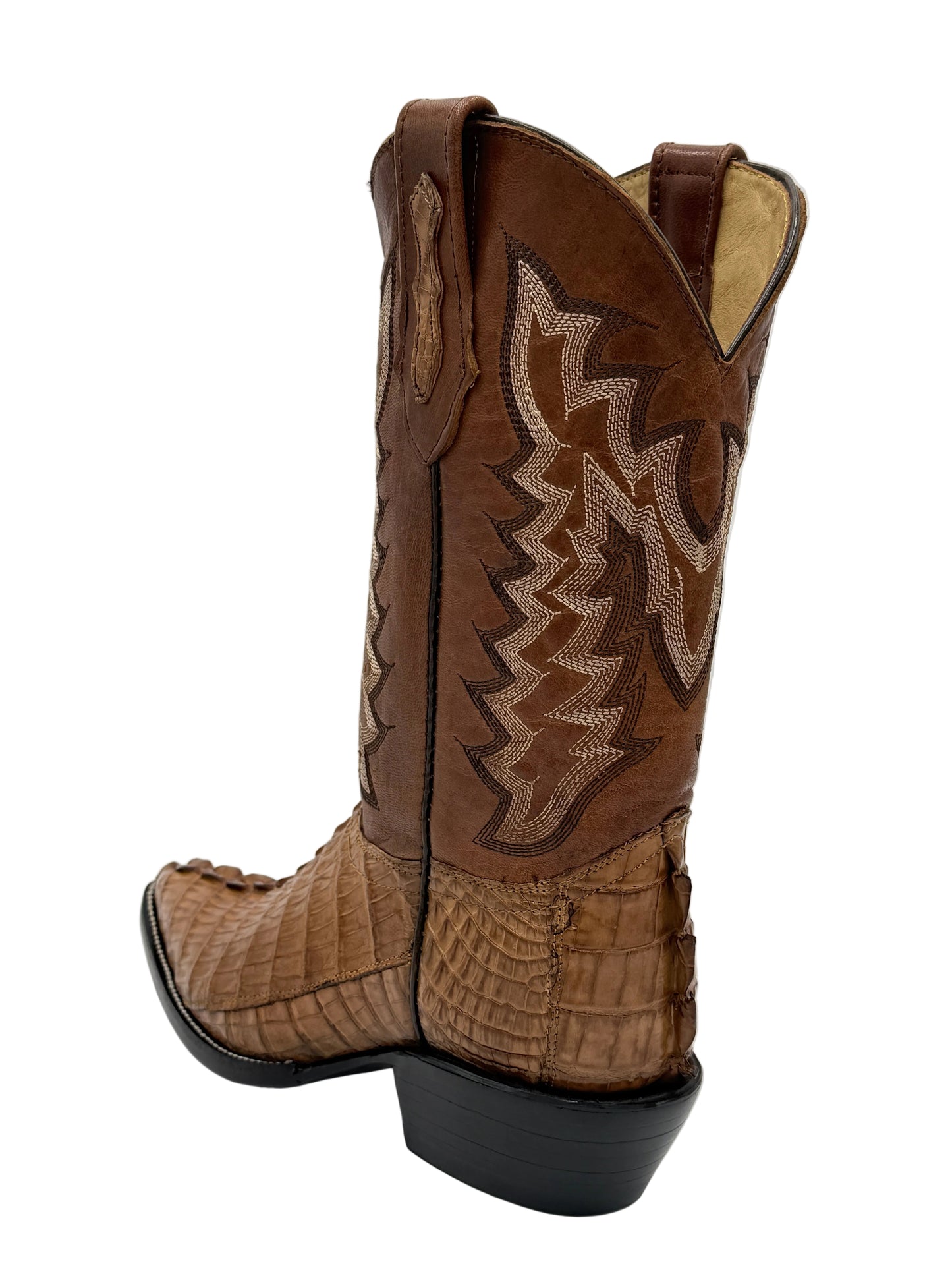 Exotic Caiman Tail Cowboy Boots – Marron Mapple  | Handcrafted Exotic Leather |  Hector Boots