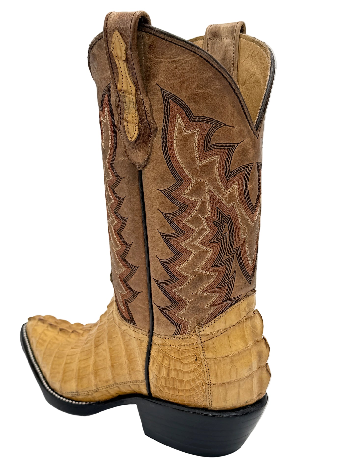 Men’s Exotic Caiman Tail Cowboy Boots – Butter Beige | Handcrafted Exotic Leather |  Hector Boots
