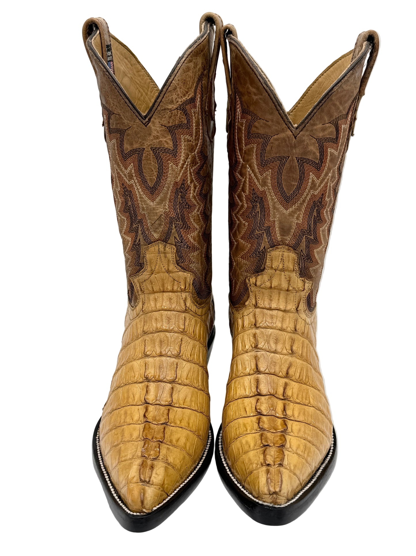 Men’s Exotic Caiman Tail Cowboy Boots – Butter Beige | Handcrafted Exotic Leather |  Hector Boots