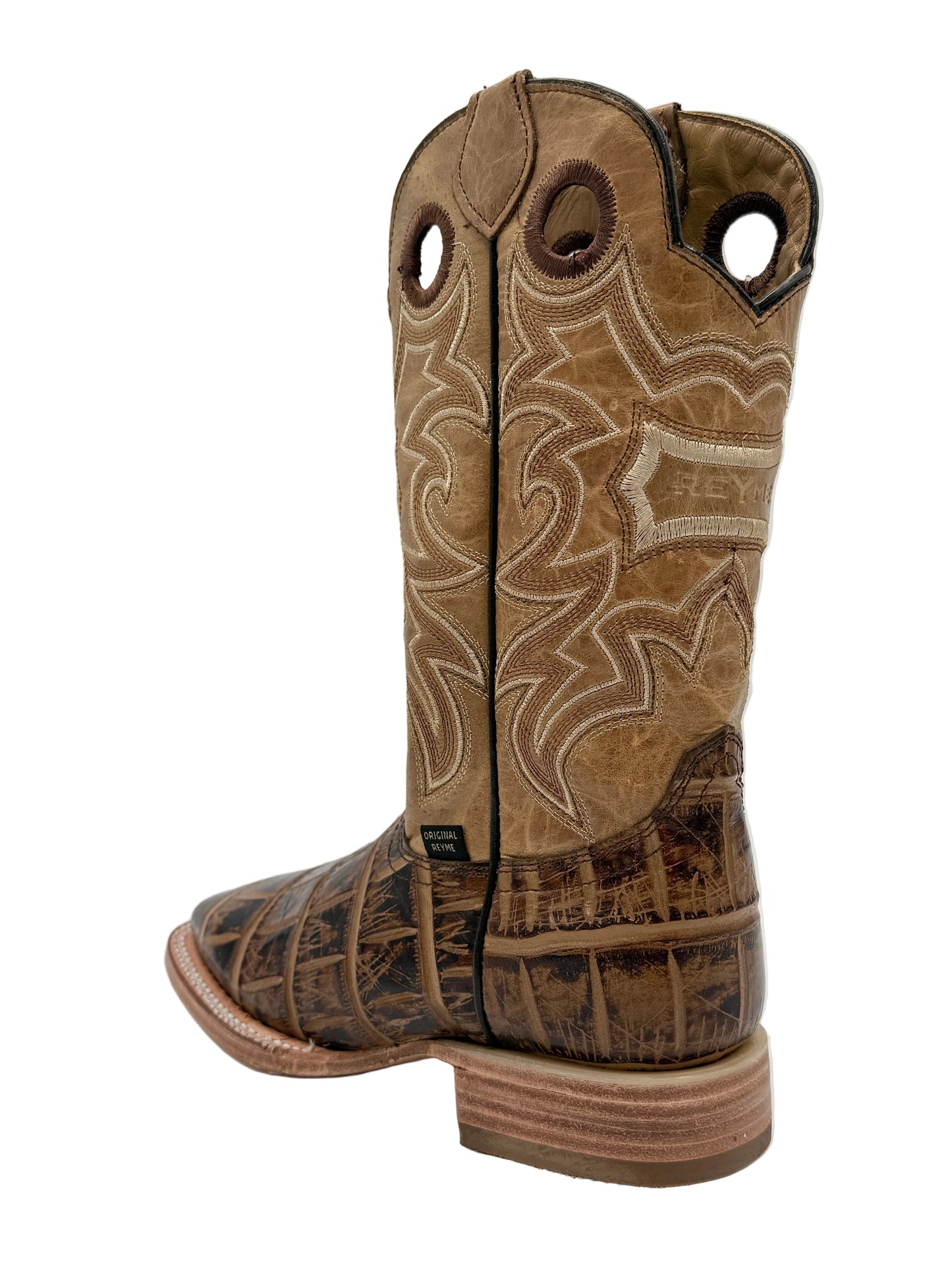 Men’s Leather Cowboy Boots printed Caiman  – faded Brown | Handcrafted Exotic Leather |  Hector Boots